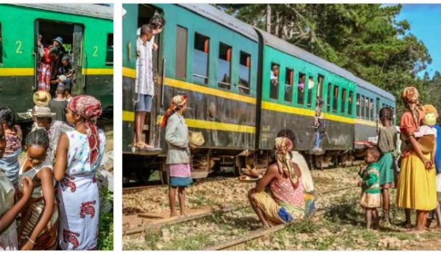 Ambiance d'attente du train dans un des villages du versant Est de Madagascar